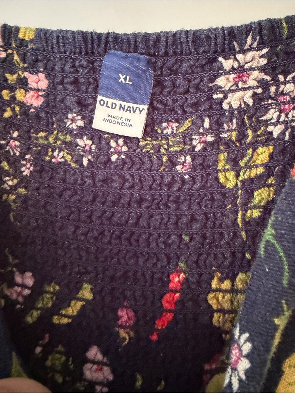 Navy Floral Fit and Flare Linen Midi Dress with Pockets - Picture 7 of 11